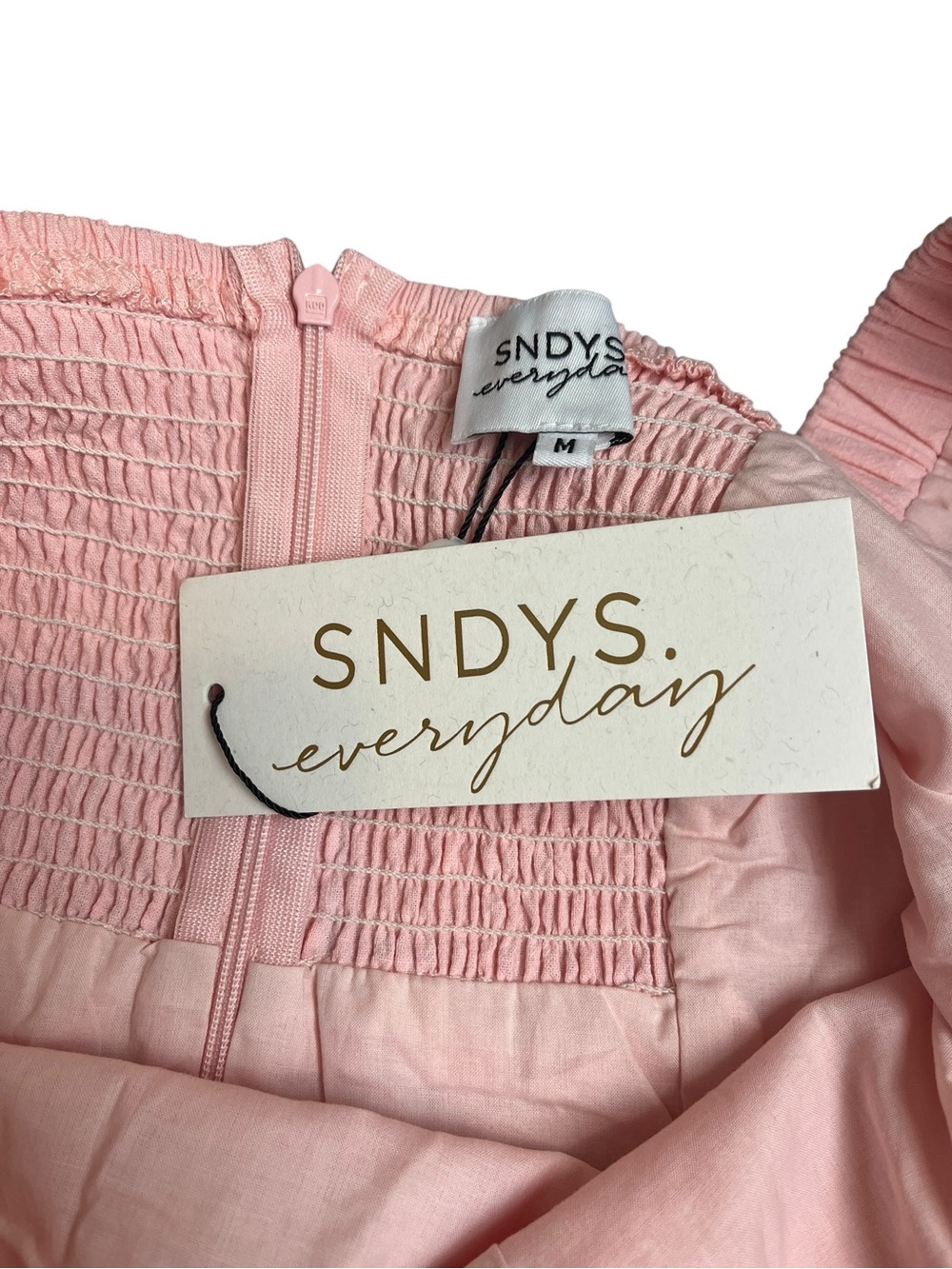 NWT SNDYS Everyday Tuscany Dress in Baby Pink Mini Length Size M - Picture 8 of 11